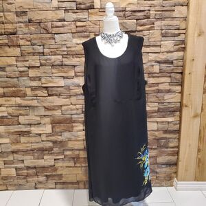 MAGGIE BARNERS CHIFFON DRESS SLEEVELESS BLACKPOLYESTER SIZE 34W(5X)
